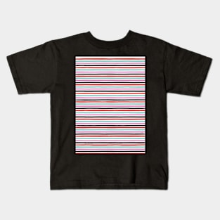 Stripes pattern, Pink, Red, Black, Blue, Stripes, Pattern, Fashion print, Funny art, Modern art, Wall art, Print, Minimalistic, Modern, Humor Kids T-Shirt